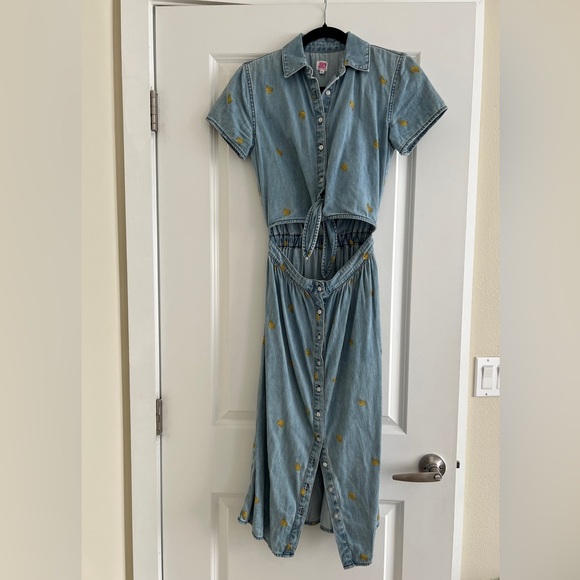 JUICY by Juicy Couture, size S, Chambray Dress with Banana Print - Picture 2 of 5